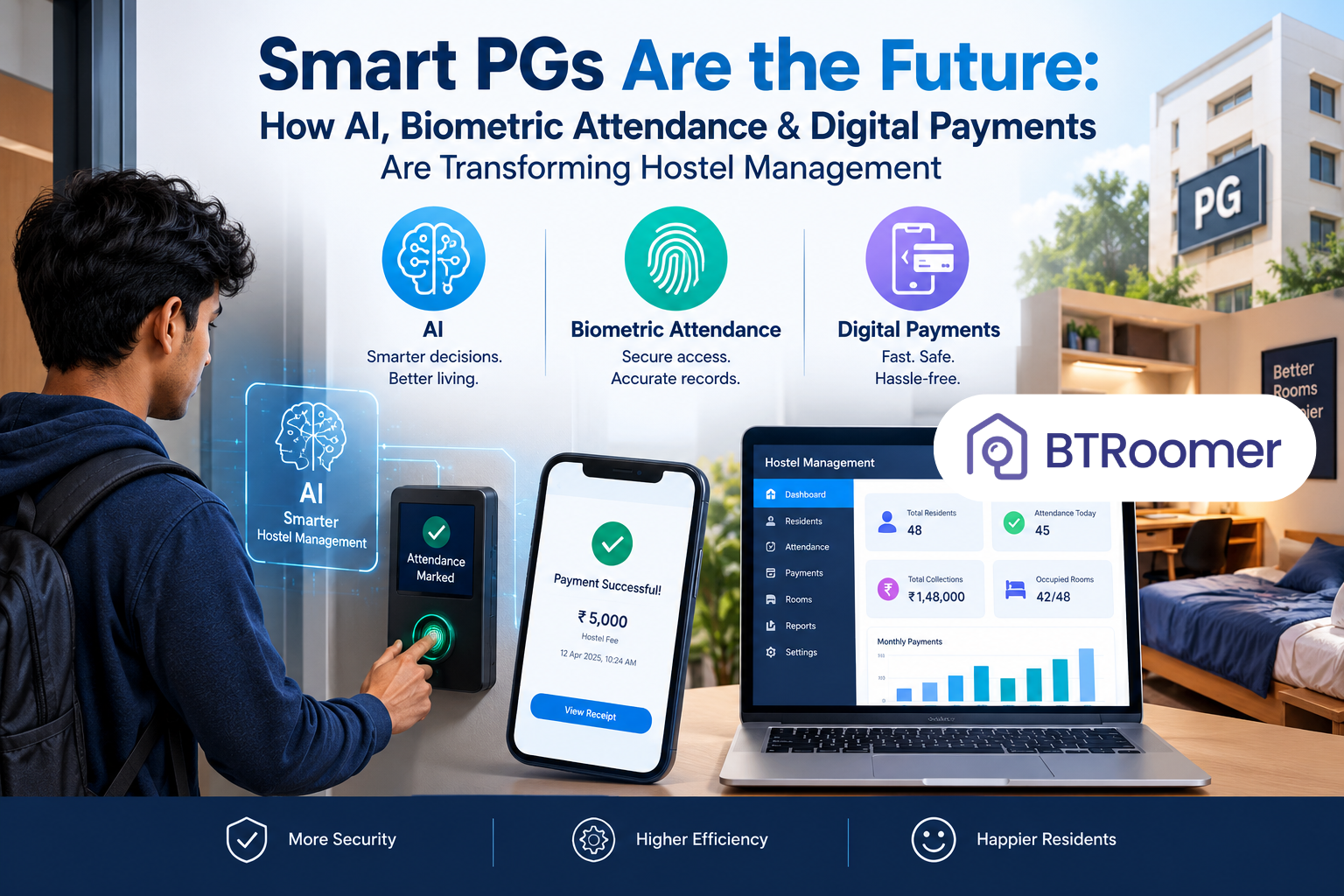 Smart PGs Are the Future: How AI, Biometric Attendance & Digital Payments Are Transforming Hostel Management